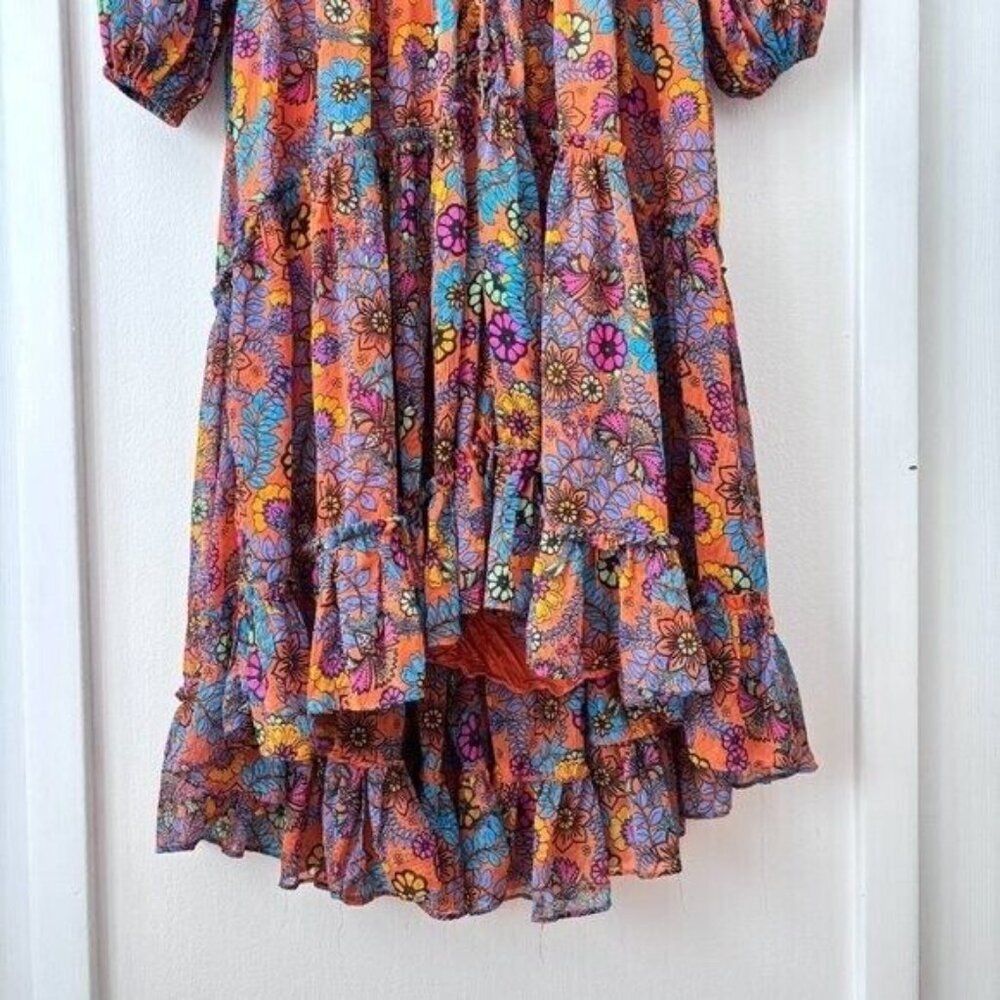 Free People Cassis Printed Pleated Chiffon Maxi Dress - Picture 8 of 10